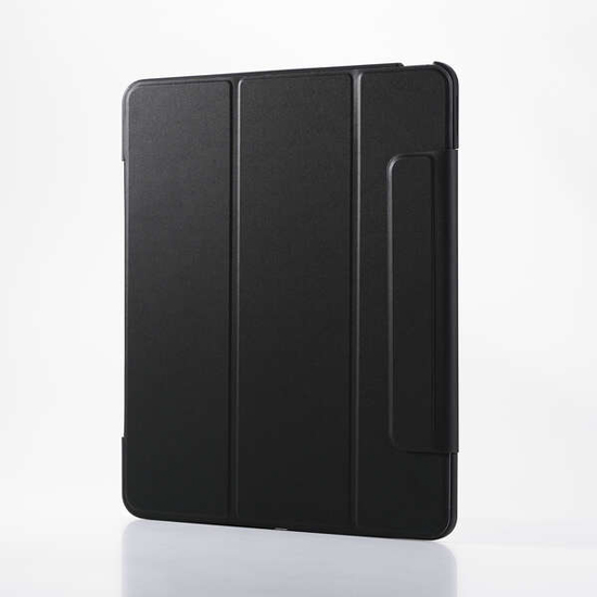 【新品】ELECOM　13インチiPad Air(M3/M2) フラップケース 薄型軽量 カラーエッジ 背面クリア　TB-A25XWVFCBK　ブラック