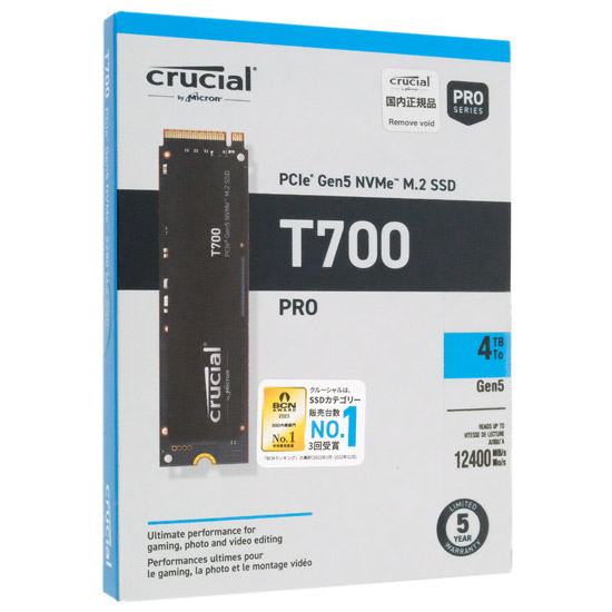 【新品】crucial　内蔵型 M.2 SSD　T700 CT4000T700SSD3JP　4TB