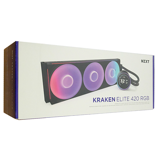 【新品】NZXT　簡易水冷CPUクーラー Kraken Elite 420 RGB RL-KR42E-B2　ブラック