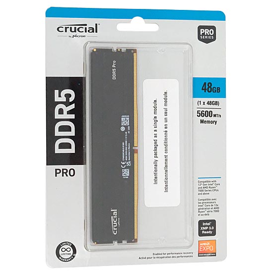【新品】crucial　CP48G56C46U5　DDR5 PC5-44800 48GB