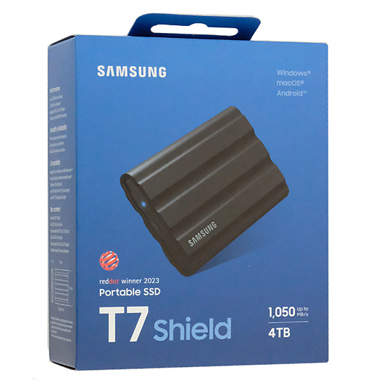 【新品】SAMSUNG　ポータブルSSD　T7 Shield MU-PE4T0S-IT　ブラック　4TB
