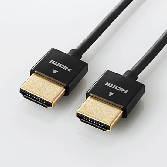 【新品】ELECOM　ハイスピードHDMI ケーブル スーパースリム　CAC-HD14SS15BK　1.5m