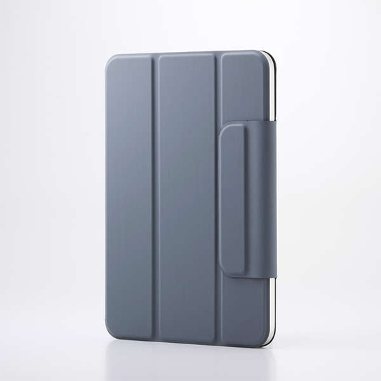 【新品】ELECOM　iPad mini(A17 Pro) フラップケース 超薄型 マグネット着脱 スリープ対応　TB-A25SWVPF2BG　ブルーグレー