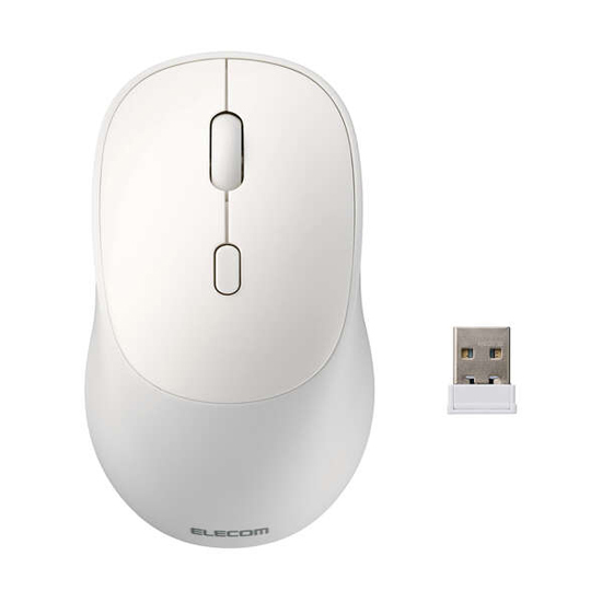 【新品】ELECOM製　OSMOD USB無線/Bluetoothマウス 4ボタン Mサイズ　M-MY20MBSXWH　ホワイト