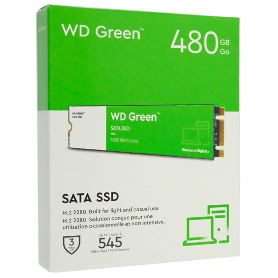 【新品】Western Digital製　内蔵SSD 480GB WD Green　WDS480G3G0B