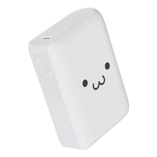 【新品】【新品(開封のみ)】 ELECOM　触覚フィードバック搭載 モバイルバッテリー　DE-C78L-10000WF　しろちゃん(ホワイト×ブラック)