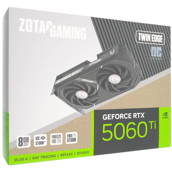 【新品】ZOTAC製グラボ　GAMING GeForce RTX 5060 Ti 8GB Twin Edge OC ZT-B50610H-10M　PCIExp 8GB
