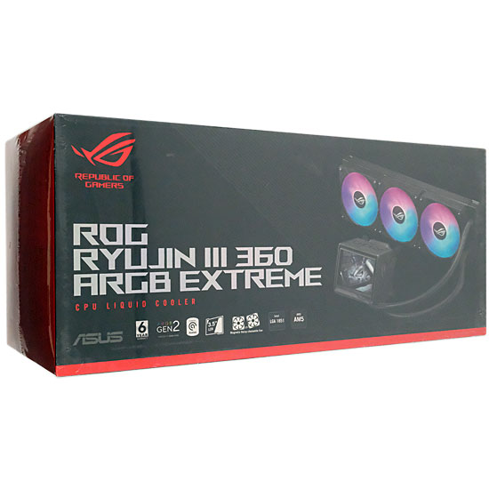 【新品】ASUS　オールインワン水冷CPUクーラー ROG RYUJIN III 360 ARGB Extreme　ブラック