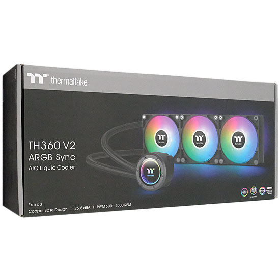 【新品】Thermaltake製　水冷一体型CPUクーラー TH360 ARGB Sync V2 CL-W362-PL12SW-A　ブラック