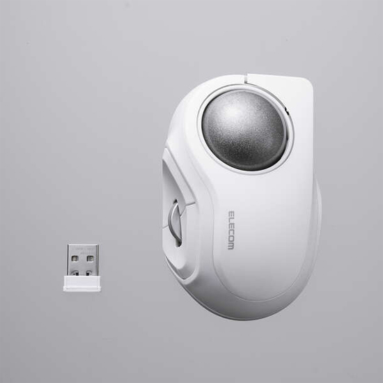 【新品】ELECOM　bitra USB無線/Bluetoothトラックボール 5ボタン/人差し指操作 M-MT2MRSWH　ホワイト