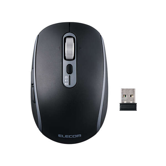 【新品】ELECOM　Precisionist USB無線/Bluetoothマウスチルト付8ボタンMサイズ M-PN10MBMSBK　ブラック