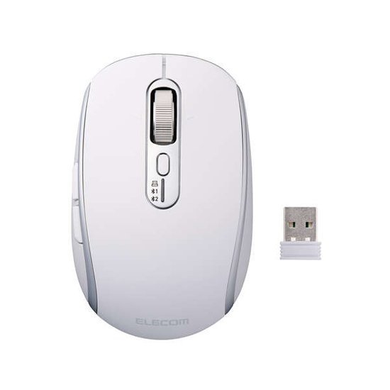 【新品】ELECOM　Precisionist USB無線/Bluetoothマウスチルト付8ボタンMサイズ M-PN10MBMSWH　ホワイト