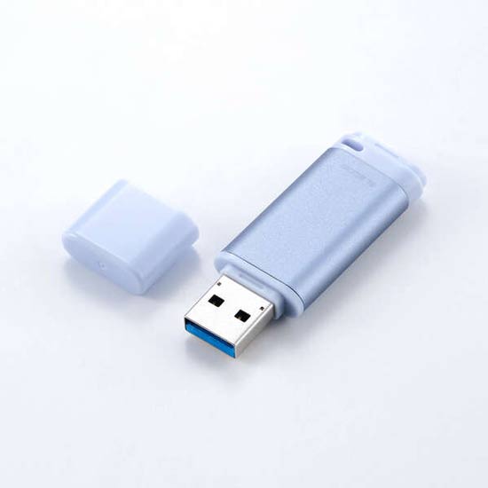 【新品】ELECOM　キャップ式 USB 5Gbps USBメモリ MF-RCU3064GBU　64GB ブルー