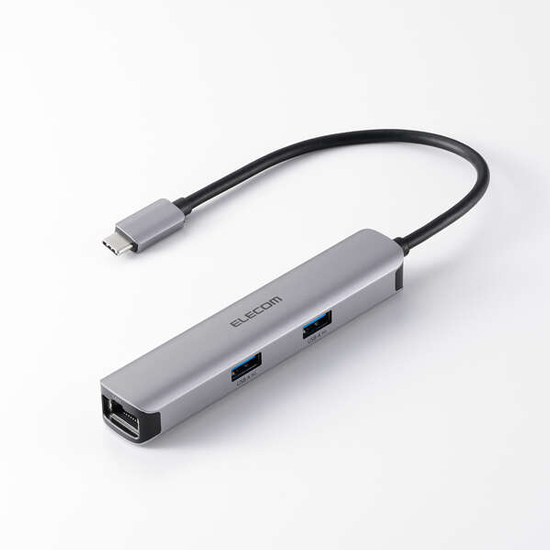 【新品】ELECOM　5in1 USB Type-C ドッキングステーション/アルミモデル　DST-052BPSV　シルバー