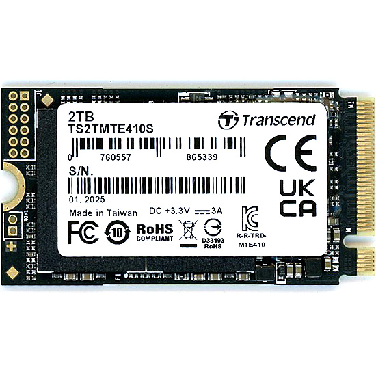 【新品】【バルク新品】 Transcend製　M.2 2242 PCIe Gen4x4 SSD TS2TMTE410S　2TB