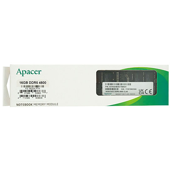 【新品】Apacer　FS.16G2A.PTH　SODIMM DDR5 PC5-38400 16GB