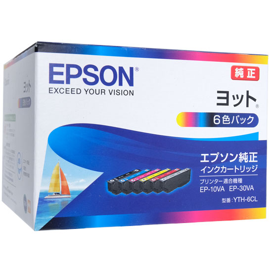 【新品】【新品訳あり(箱きず・やぶれ)】 EPSON　インクカートリッジ YTH-6CL　6色セット