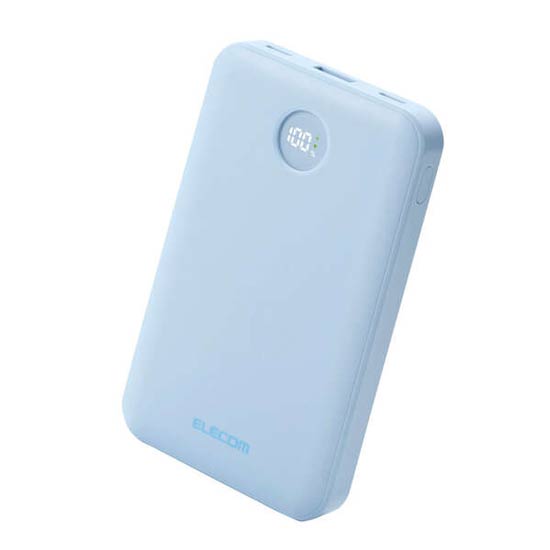 【新品】【新品(開封のみ)】 ELECOM　残量表示機能付きモバイルバッテリー 10000mAh/22.5W　DE-C76-10000BU　ブルー