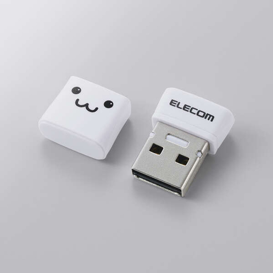 【新品】ELECOM　小型 USB2.0 USB-A メモリ　MF-SU2C16GWHF　16GB ホワイト