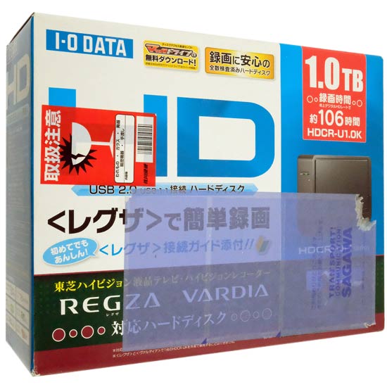 【新品】【新品(箱きず・やぶれ)】 I-O DATA製外付HD　HDCR-U1.0K　1.0TB USB2.0/USB1.1