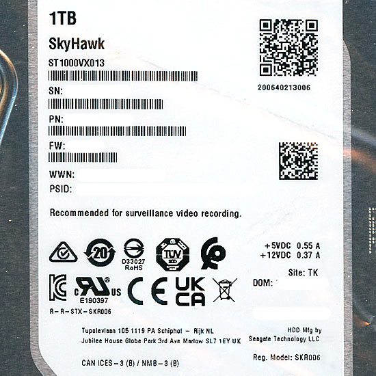 【新品】SEAGATE製HDD　ST1000VX013　1TB SATA600