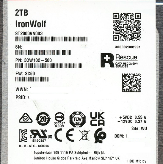 【新品】SEAGATE製HDD　ST2000VN003　2TB SATA600 5400