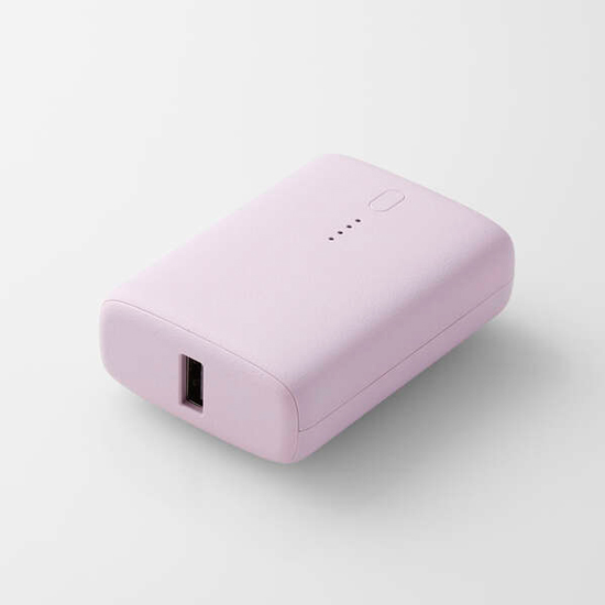 【新品】【新品(開封のみ)】 ELECOM　コンパクトモバイルバッテリー 10000mAh &me DE-C56L-10000PU　ラベンダー