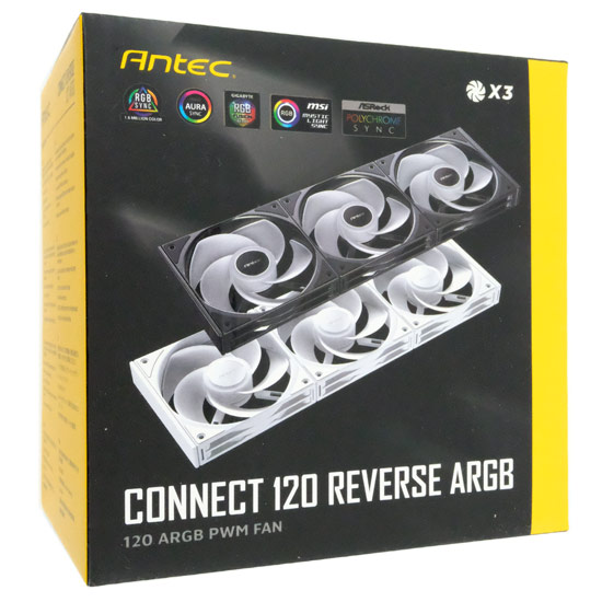 【新品】Antec製　ケースファン Connect 120 Reverse ARGB_3PK WHITE