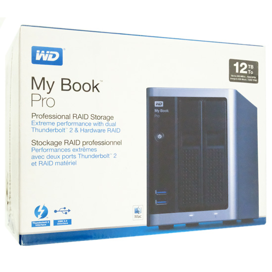 【新品】WesternDigital　ポータブルハードディスク My Book Pro WDBDTB0120JSL　12TB