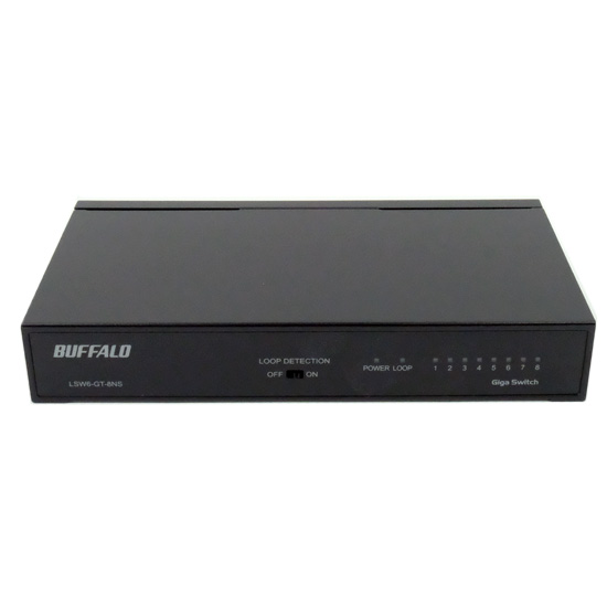 【新品】【新品(開封のみ)】 BUFFALO　スイッチングハブ 8ポート　LSW6-GT-8NS/NBK　ブラック
