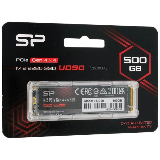 【新品】Silicon Power製　M.2 SSD 500GB　PCIe Gen 4x4 UD90 SP500GBP44UD9005