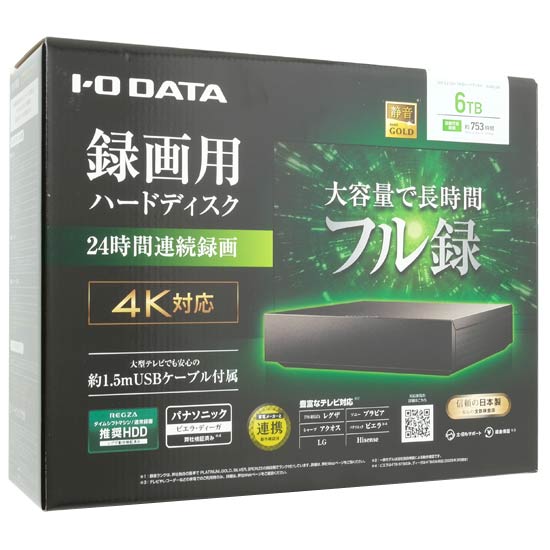 【新品】I-O DATA　録画用ハードディスク 6TB　AVHD-US6