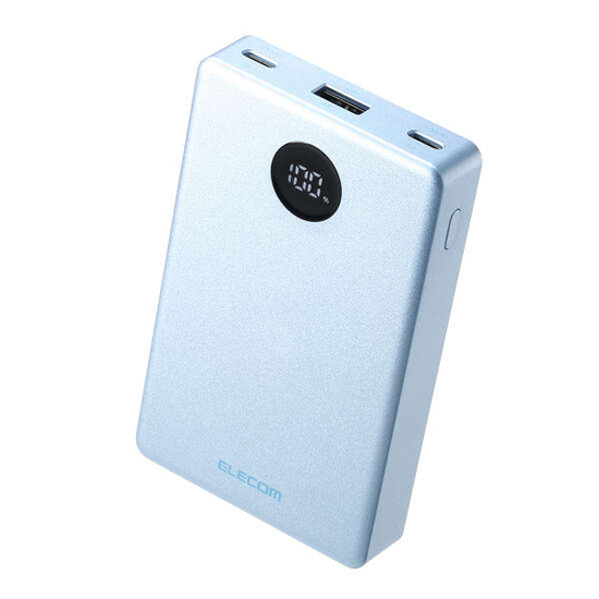 【新品】ELECOM　半固体モバイルバッテリー 10000mAh/35W　DE-C86-10000BU　ブルー