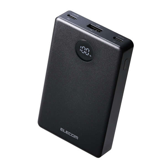 【新品】ELECOM　半固体モバイルバッテリー 10000mAh/35W　DE-C86-10000BK　ブラック