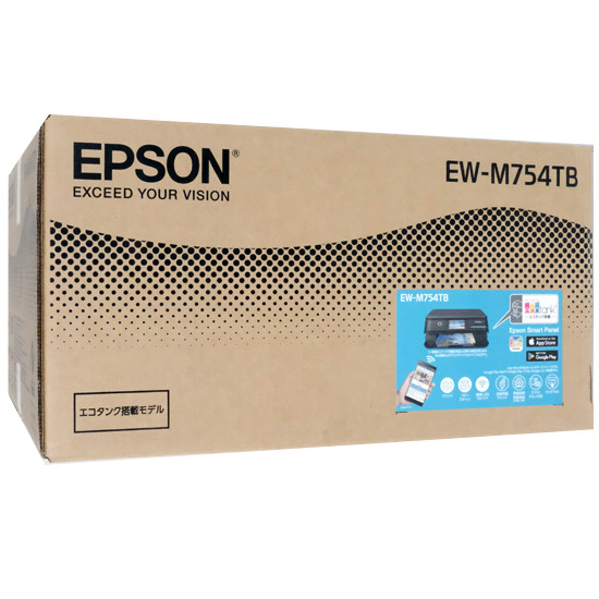 【新品】【新品(開封のみ・箱きず・やぶれ)】 EPSON製　エコタンク搭載A4カラーインクジェット複合機　EW-M754TB　ブラック