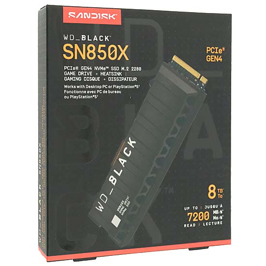 【新品】Sandisk　WD_Black SN850X NVMe SSD　WDS800T2XHE　8TB