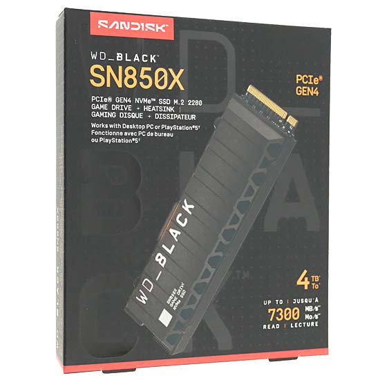 【新品】Sandisk　内蔵SSD 4TB WD_Black SN850X NVMe SSD WDS400T2XHE