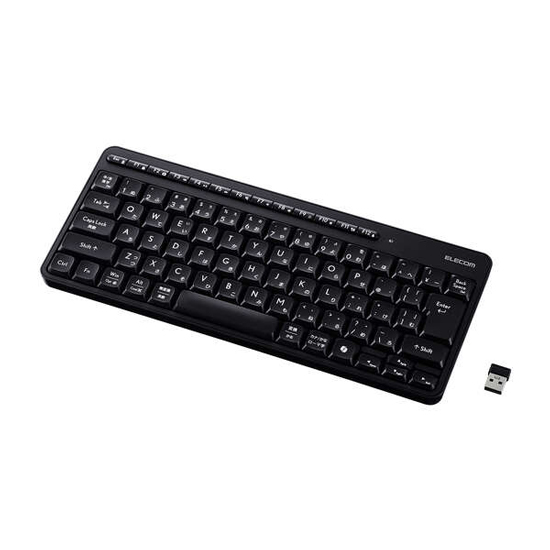 【新品】ELECOM　2.4GHz静音ミニキーボード　TK-QT11MDMBK　ブラック