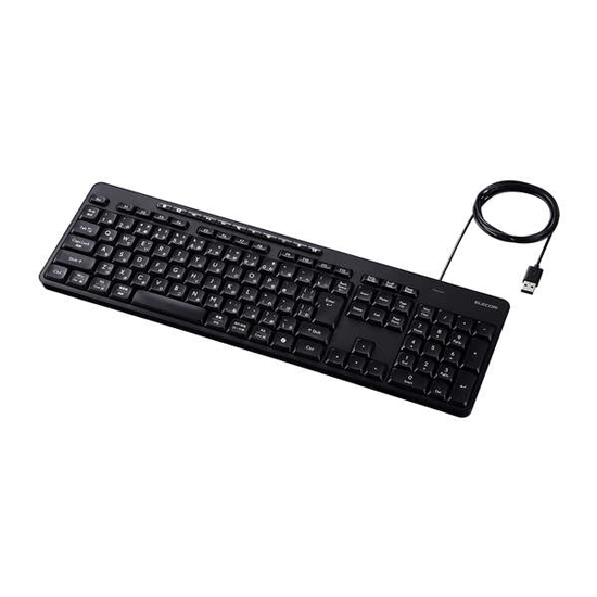 【新品】ELECOM　有線静音フルキーボード　TK-QT11FUMBK　ブラック