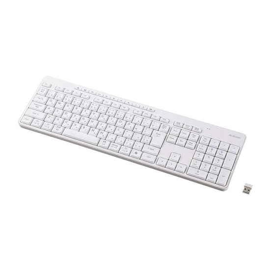 【新品】ELECOM　2.4GHz静音フルキーボード　TK-QT11FDMWH　ホワイト