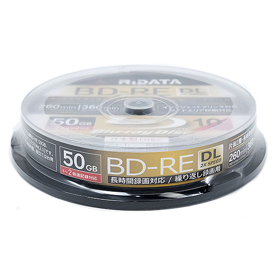 【新品】【新品訳あり(箱きず・やぶれ)】 RiTEK　ブルーレイディスク RIDATA BD-RE260PW 2X.10SP A　BD-RE DL 2倍速 10枚組