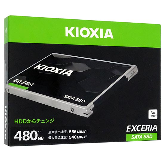 【新品】【新品訳あり(箱きず・やぶれ)】 キオクシア　EXCERIA SATA SSD-CK480S/N　ブラック