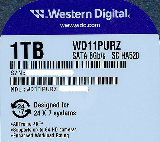 【新品】Western Digital HDD　WD11PURZ　1TB SATA600 5400