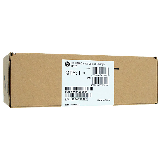 【新品】HP　65W USB-C ラップトップチャージャー　671R3AA#ABJ