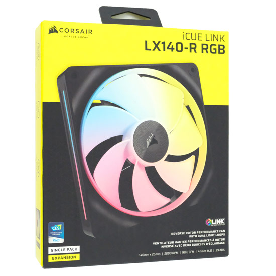【新品】Corsair　iCUE LINK LX140-R RGB Single Reverse Fan Expansion　CO-9051051-WW　ブラック