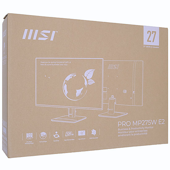 【新品】MSI　27型 液晶モニター　PRO MP275W E2