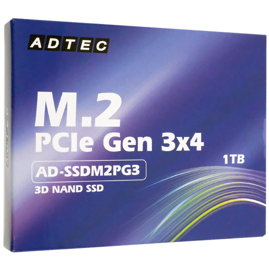 【新品】ADTEC　M.2 SSD　AD-SSDM2PG3-1TB　1TB