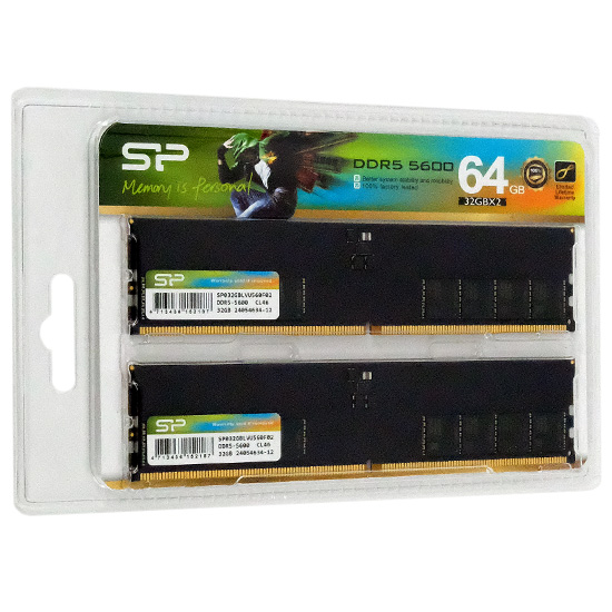 【新品】Silicon Power　デスクトップ用 SP064GBLVU560F22　DDR5 PC5-44800 32GB 2枚組