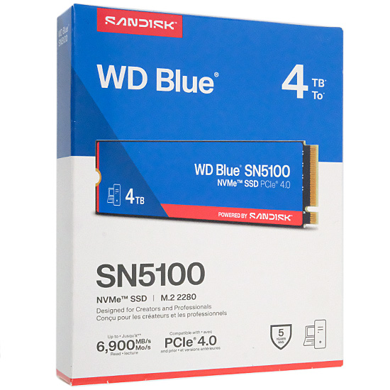 【新品】Sandisk　WD Blue SN5100 NVMe SSD　WDS400T5B0E　4TB