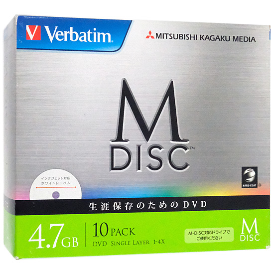 【新品】【新品訳あり(箱きず・やぶれ)】 Verbatim　DHR47YMDP10V1　DVD-R 4倍速 10枚組